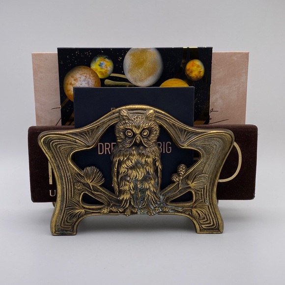 Vintage Other - Antique Art Nouveau Brass Owl Letter Napkin Holder by H. L. Judd Co